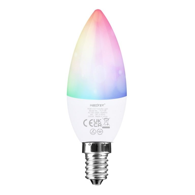 MiBoxer Mi.Light FUT108 4W E14 RGB+CCT Led Candle Lamp 2.4G AC100-240V