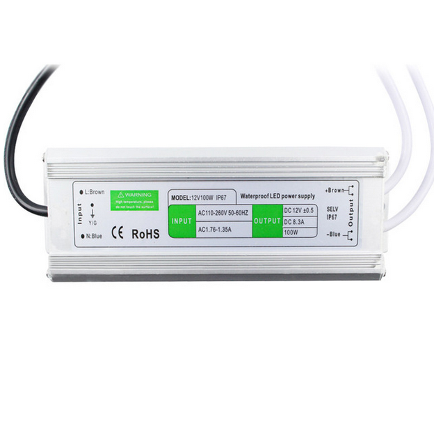 DC 12V 24V 100W Power Supply IP67 LED Driver AC to DC Converter