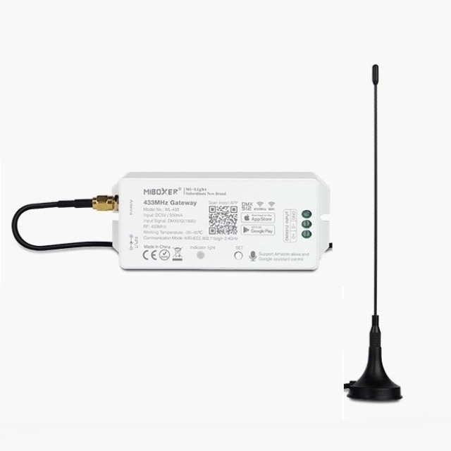 Mi.Light MiBoxer WL-433 LoRa 433MHz Gateway DMX512 to 2.4G APP Voice Control