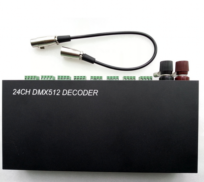 24 Channels DMX 512 Decoder LED RGB controller 3CH 8 Way