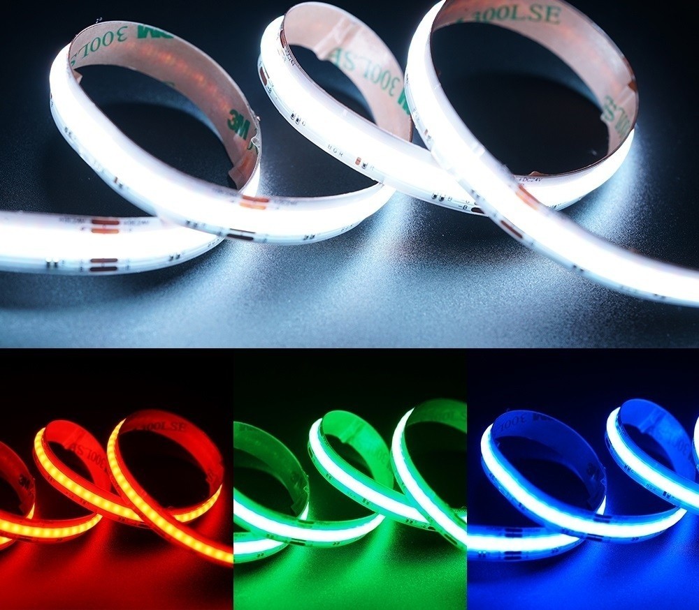 24V DC Cuttable 10mm Dotless COB RGB Seamless Flexible LED Strip