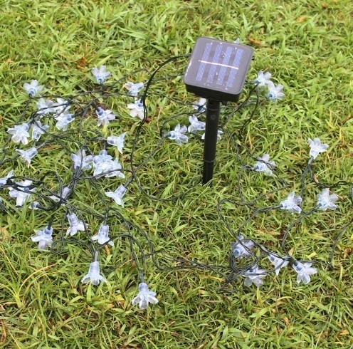 4.8M 20LEDs Solar Lamps Colorful Flower Blossom Waterproof LED Light