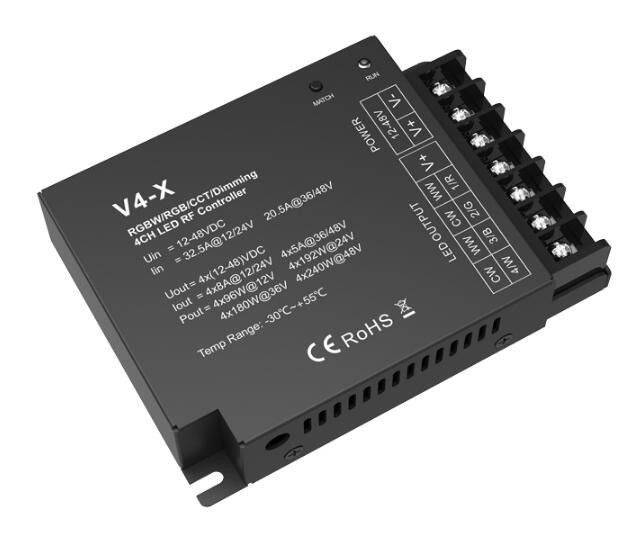 V4-X Skydance Led Controller 4CH*8A/5A 12-48VDC CV Controller