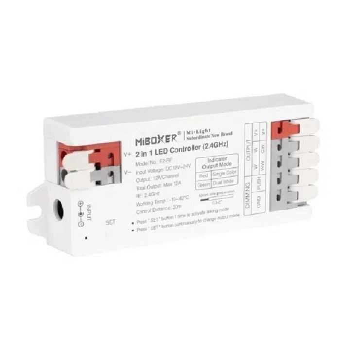 MiBoxer Mi.Light E2-RF 2 in 1 Single Color/Dual White Led Controller 2.4G 12-24Vdc
