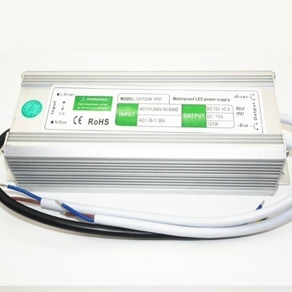 DC 12V 24V 120W Waterproof IP67 LED Driver Transformer Power Supply