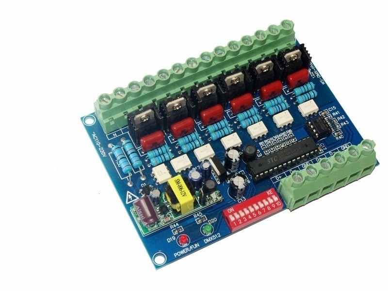 DMX-HVDIM-6CH-BAN 6ch DMX512 Decoder Dimmer Board