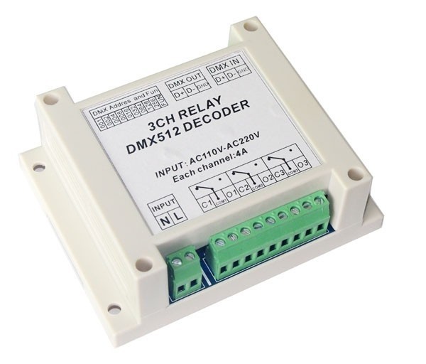 DMX-RELAY-3CH-220 Dmx512 Relays Decoder led Controller