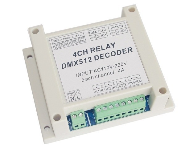DMX-RELAY-4CH-220 Dmx512 Relays Decoder Led Controller