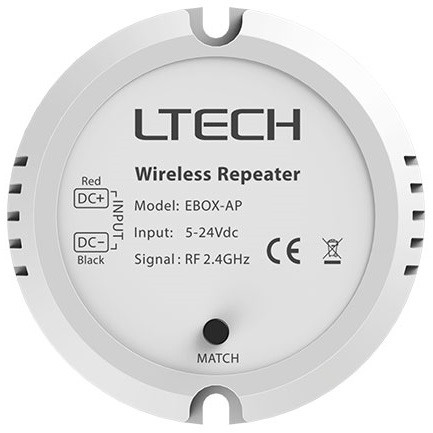 Ltech 5V~24VDC RF 2.4GHz EBOX-AP Wireless Repeater Led Controller