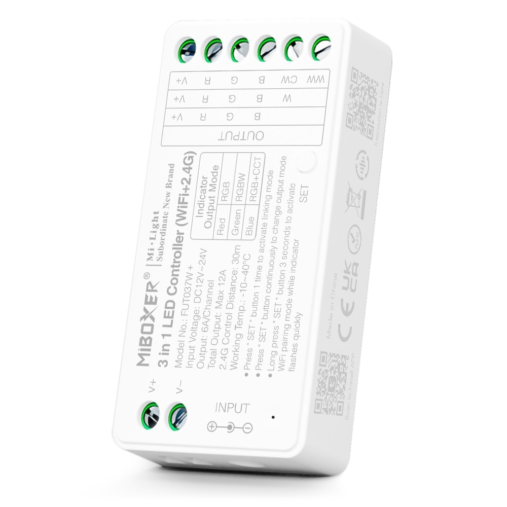 Miboxer FUT037W+ RGB RGBW RGB+CCT WiFi 2.4G LED Strip Controller