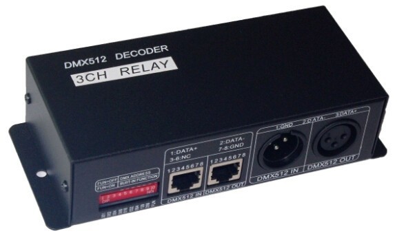 WS-DMX-RELAY-3CH-KA 3 Channel Relays 5A*3CH DMX Decoder