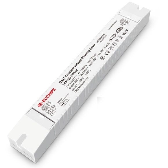 LCP75D-2W24V Euchips DALI CV DT8 75W 24V DC 2ch Led Driver