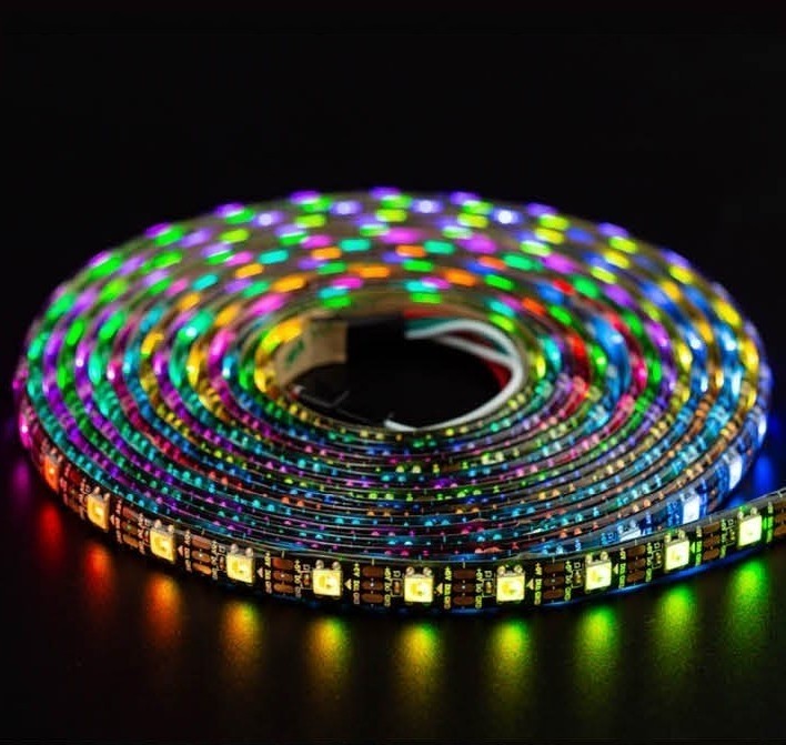 WS2812B RGB LED Strip Individual Addressable Light 60pixels/m DC 5V 5M