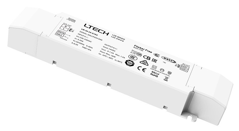 Ltech LM-36-24-G1D2 Dali Push DIM DT6 CV LED Intelligent Driver