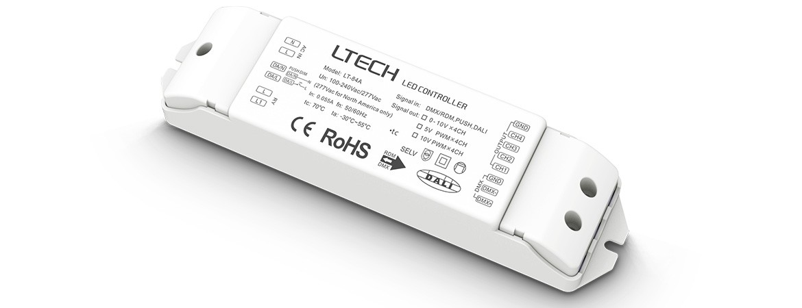 Ltech LT-84A DMX/DALI to 0-10V Dimming Module Controller 100-240Vac