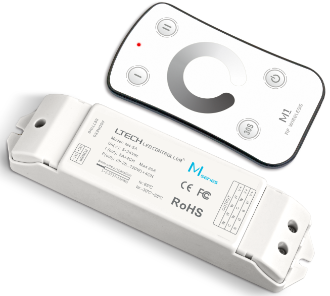 Ltech M1+M4-5A CV Receiver RF RGBW 4CH Led Controller