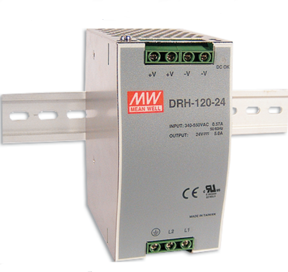 DRH-120 120W Mean Well Single Output Industrial DIN RAIL Power Supply
