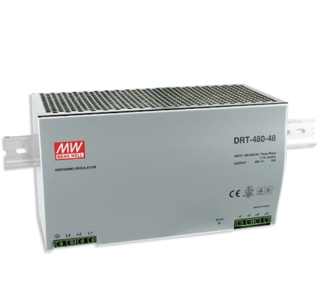 DRT-480 480W Mean Well Three Phase Industrial DIN RAIL Power Supply