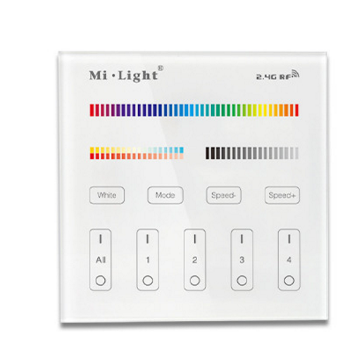 MiBoxer Mi.Light B4 4-Zone RGB+CCT Touch Panel Remote Controller 2.4G 3Vdc