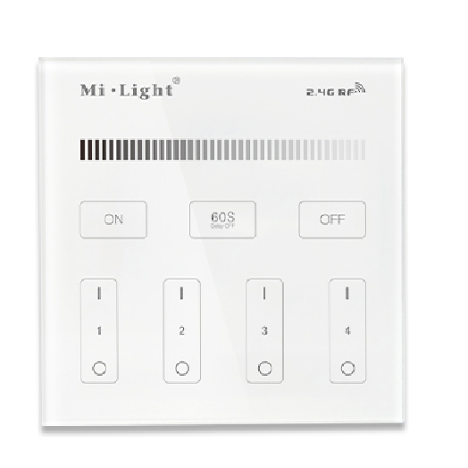 MiBoxer Mi.Light B1 Single Color 4-Zone Touch Panel Remote Controller 2.4G 3Vdc