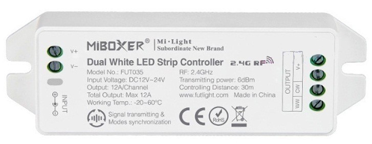 New Mi.Light FUT035 Upgraded 2.4G 4-Zone Color Temperature Dual White Miboxer LED Strip Controller Support Voice Control