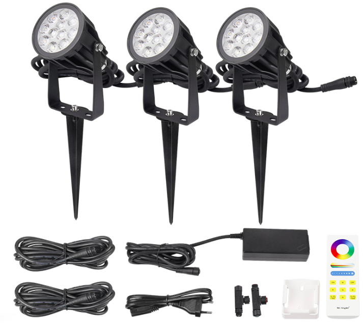 MiBoxer Mi.Light FUTC08A 6W RGB+CCT 24Vdc Led Garden Light + Power Cable Kit