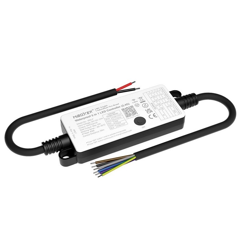MiBoxer SR5-P Waterproof 5 in 1 2.4G Led Strip Controller DC12-24V