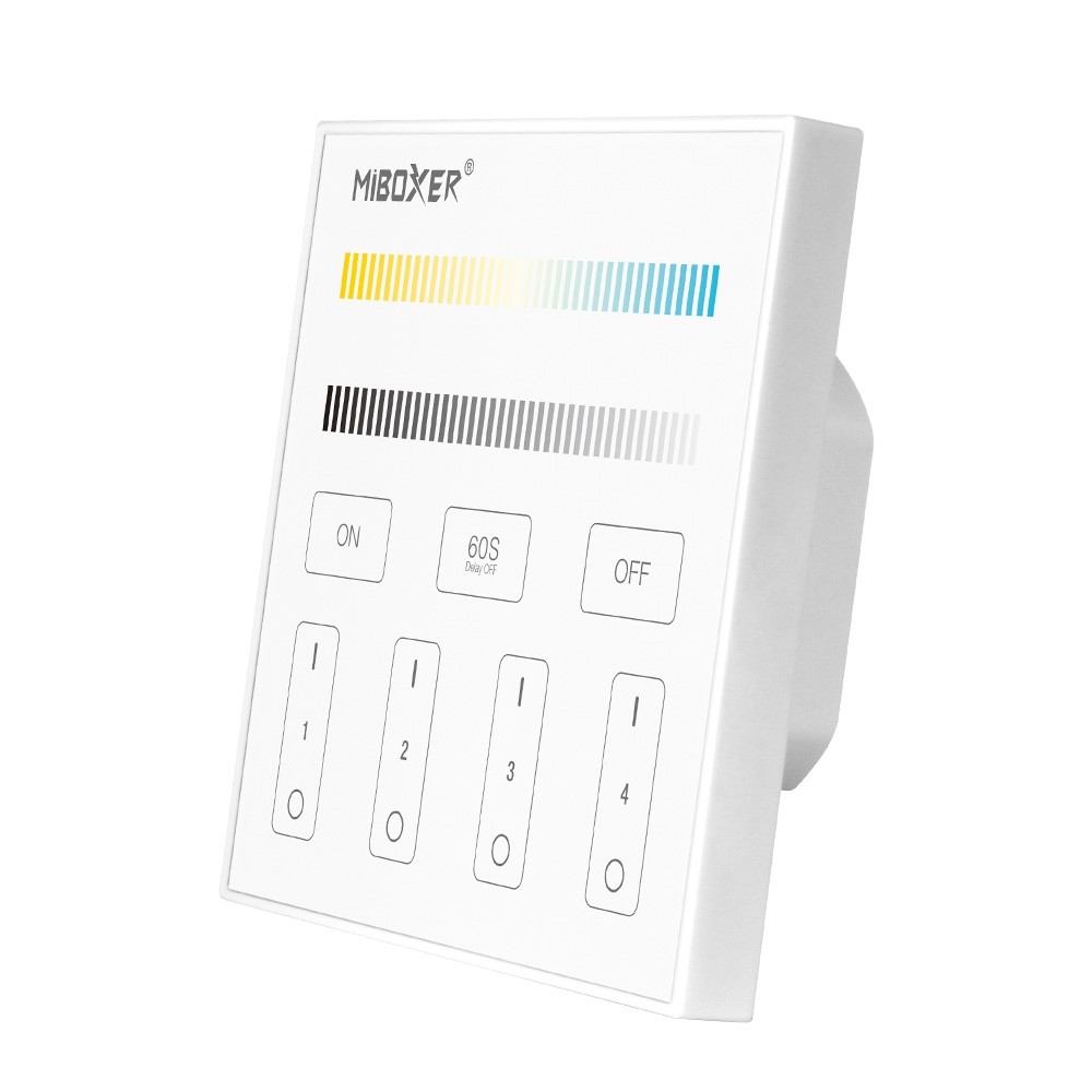MiBoxer T2 4 Zones Dual White 2.4G RF Touch Panel Remote AC100-240V