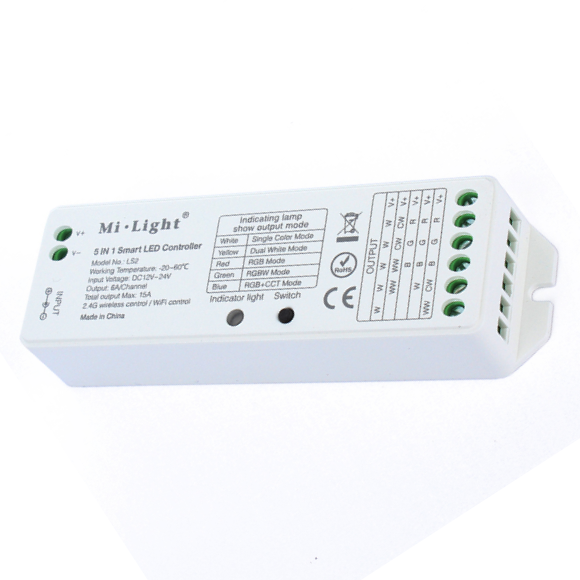MiBoxer Mi.Light LS2 2.4G 5 in 1 Led Strip Controller 15A 12-48Vdc