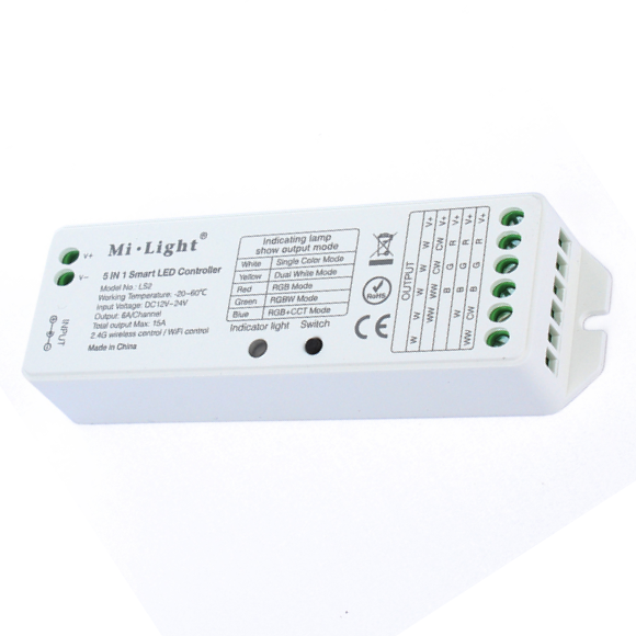 Mi.light LS2 2.4G Wireless Control 5 IN 1 Smart LED Controller DC 12V 24V