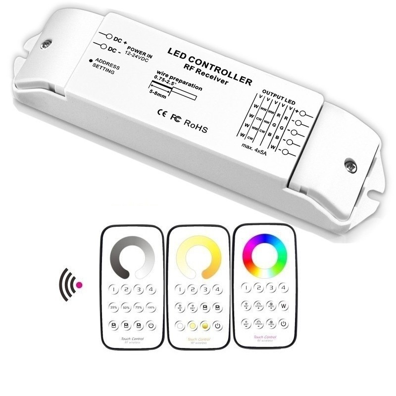 Bincolor Dimming Multi Zone Control Wireless Remote With Receiver Led Controller