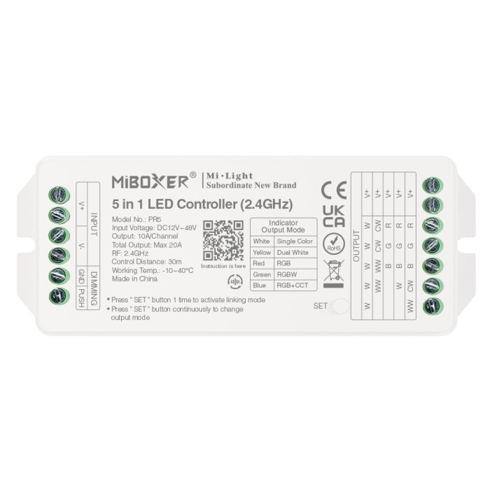 MiBoxer Mi.Light PR5 5 in 1 Led Strip Controller 2.4G DC12-48V 20A