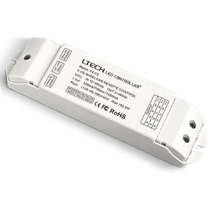 Ltech F4-CC 2.4G RF CC Led Wireless Driver 350/700/1050mA 12-48Vdc Controller Control Dimmer Decoder
