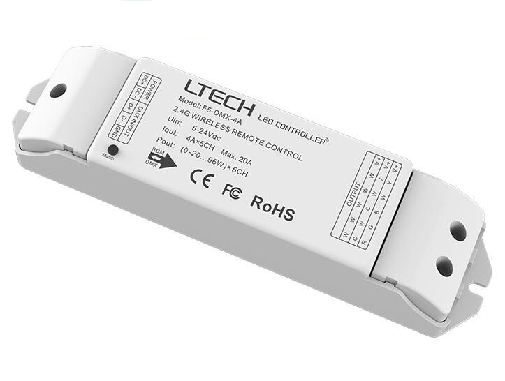 Ltech F5-DMX-4A Led DMX/RDM 5A 4CH Wireless Driver 5~24Vdc