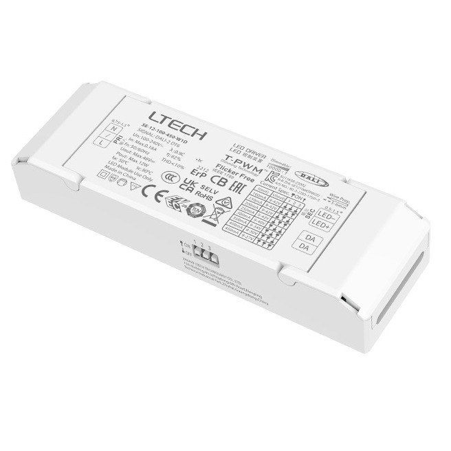 Ltech SE-12-100-450-W1D 12W CC DALI-2 DT6 LED Driver 9-42Vdc 100-450mA
