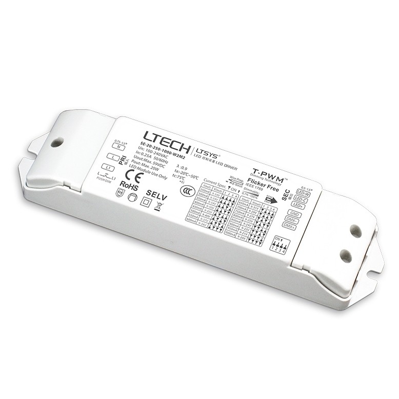 Ltech SE-20-250-1000-W2M2 DMX512 CC Dimming Driver 20W 250-1000mA