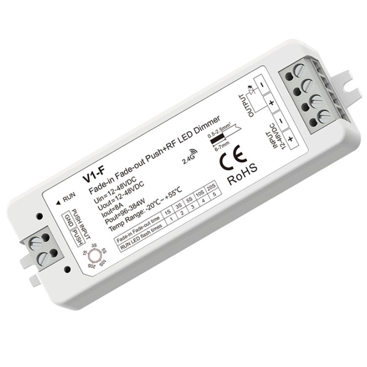 V1-F Skydance Controller 1CH 8A 12-48V DC CV Fade-in Fade-out Led Dimmer