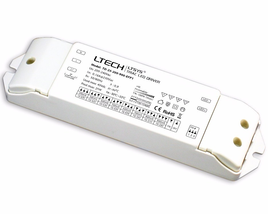 LTECH TD-25-200-900-EFP1 CC Triac LED Intelligent Dimming Driver