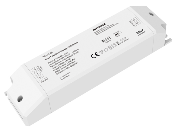 TE-40-24 Skydance Led Controller 40W 24VDC CV Triac Dimmable LED Driver