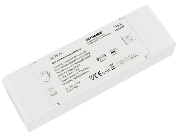 TE-75-24 Skydance Led Controller 75W 24VDC CV Triac Dimmable LED Driver