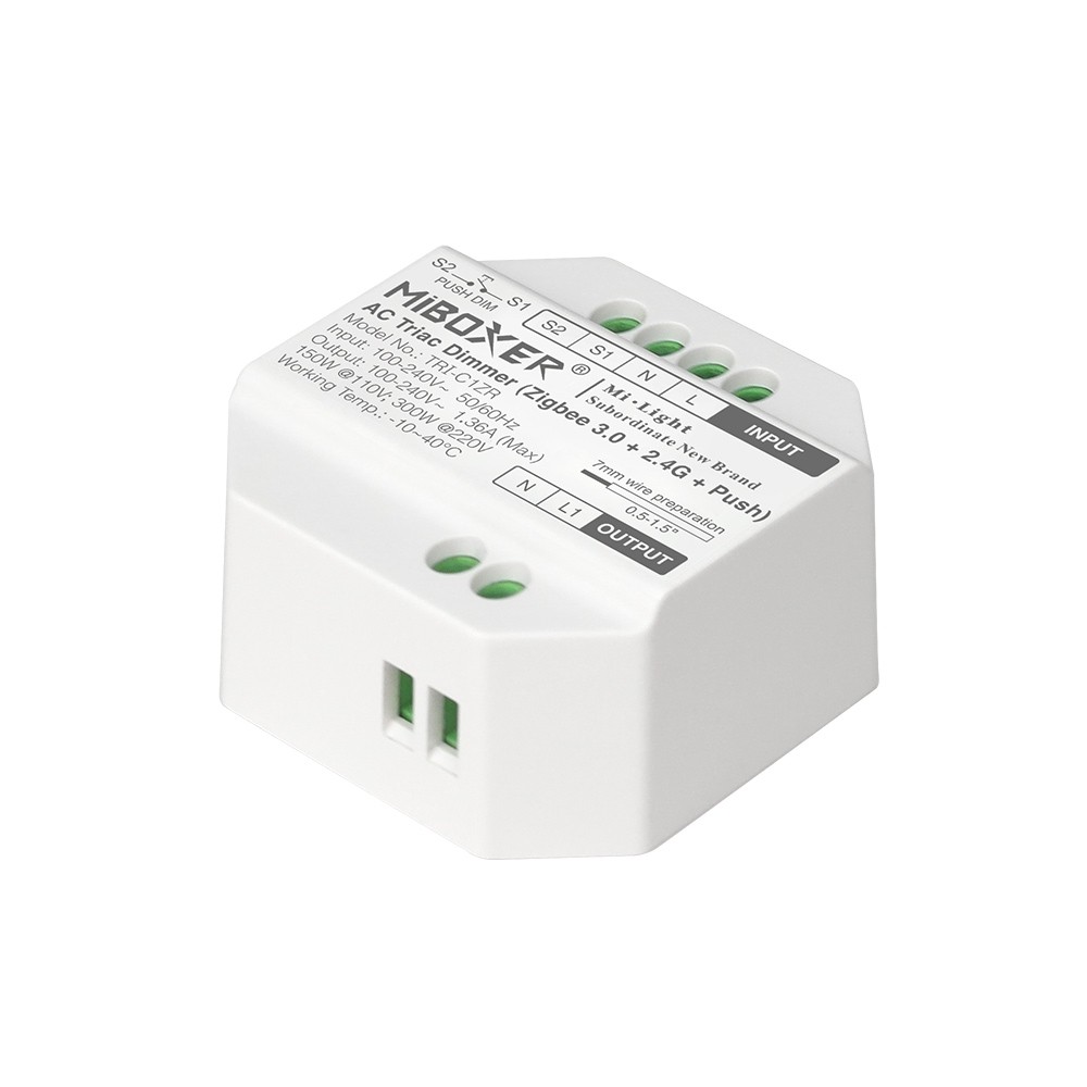 MiBoxer TRI-C1ZR AC Triac Dimmer Zigbee 3.0 + 2.4G + Push Led Controller