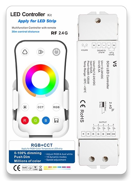 V5 + R17 Skydance Led Controller 5A*5CH RGB+Color Temperature LED Controller Set